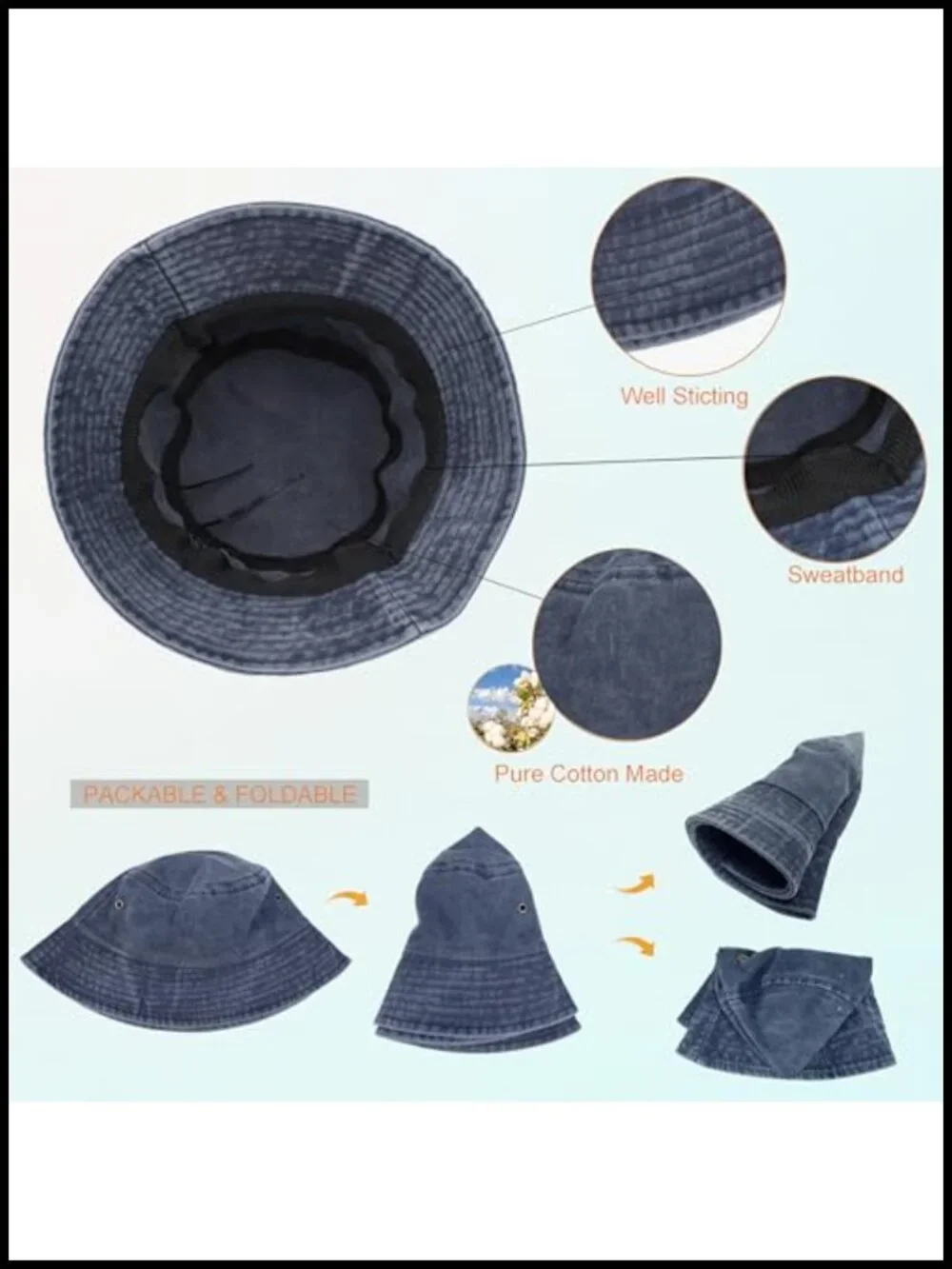 12 Pack Vintage Washed Distressed Bucket Hats Cotton Unisex Summer Cap